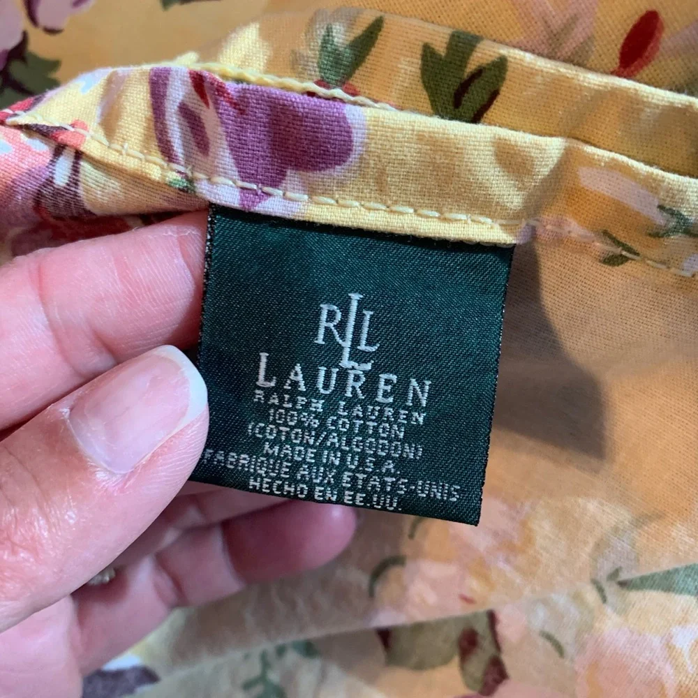 Vintage Ralph Lauren Yellow Floral Bedding Sheet